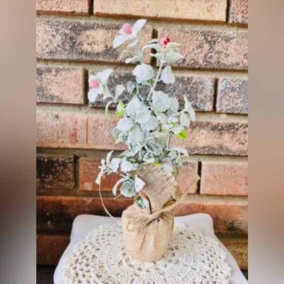 *Frosty Leaves Mini Artificial Tree 10” - Picture 7 of 9